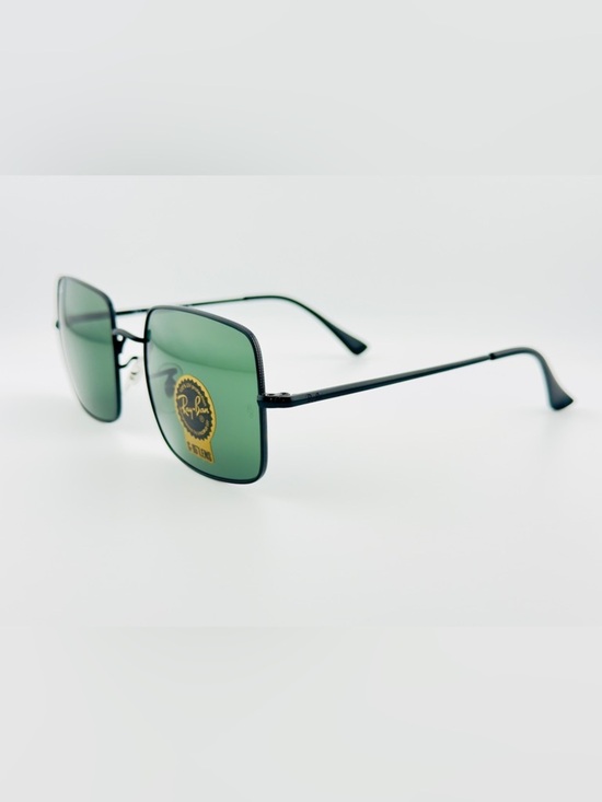 Ray-Ban Women’s Square Sunglasses RB1971 Polished Black Metal Frame Green Lenses main image 5